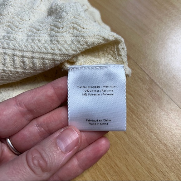 Sezane Charlotte Ivory Textured Knit Cardigan Blouse - Picture 7 of 10